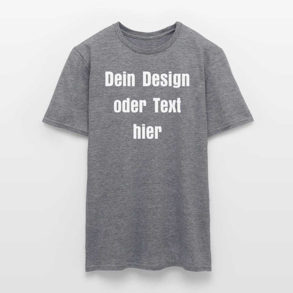 Männer T-Shirt - personalisierbare Vorder- und Rückseite - Graphit meliert