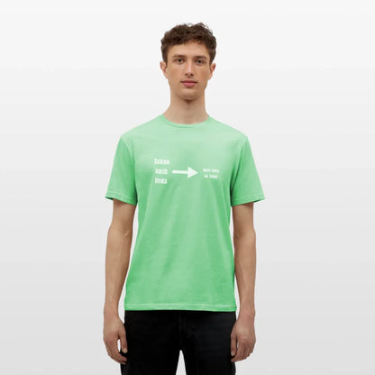 "Schau nach links" Motiv-T-Shirt für Männer - Mintgrün