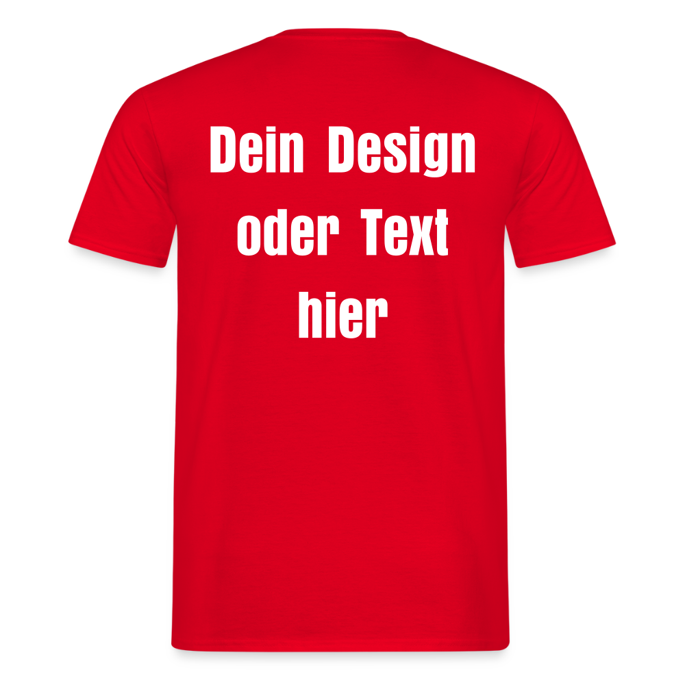 Männer T-Shirt - personalisierbare Vorder- und Rückseite - Rot