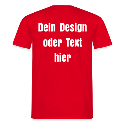 Männer T-Shirt - personalisierbare Vorder- und Rückseite - Rot