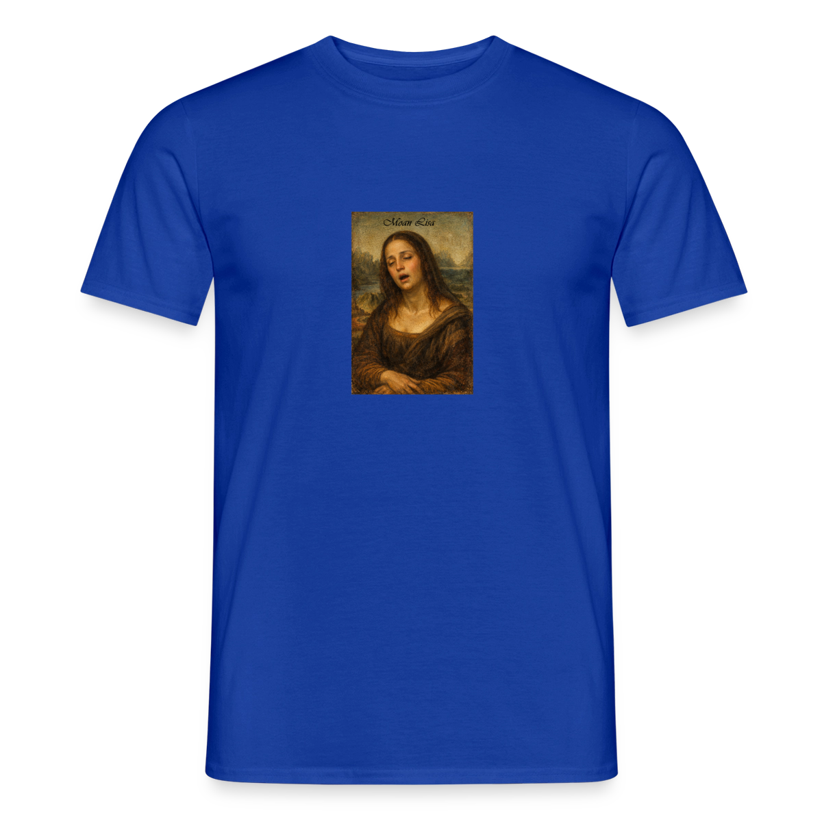 Moan Lisa Motiv-T-Shirt für Männer, Farbe Dunkelblau