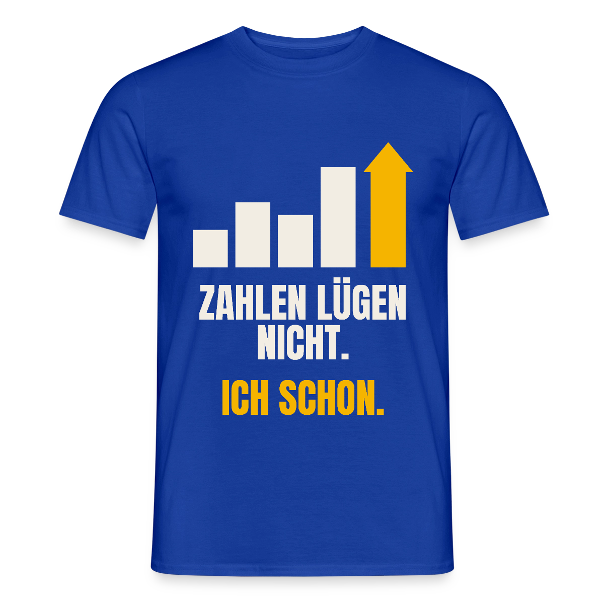 Zahlen lügen nicht. Ich schon. Motiv-T-Shirt für Männer, Farbe Dunkelblau
