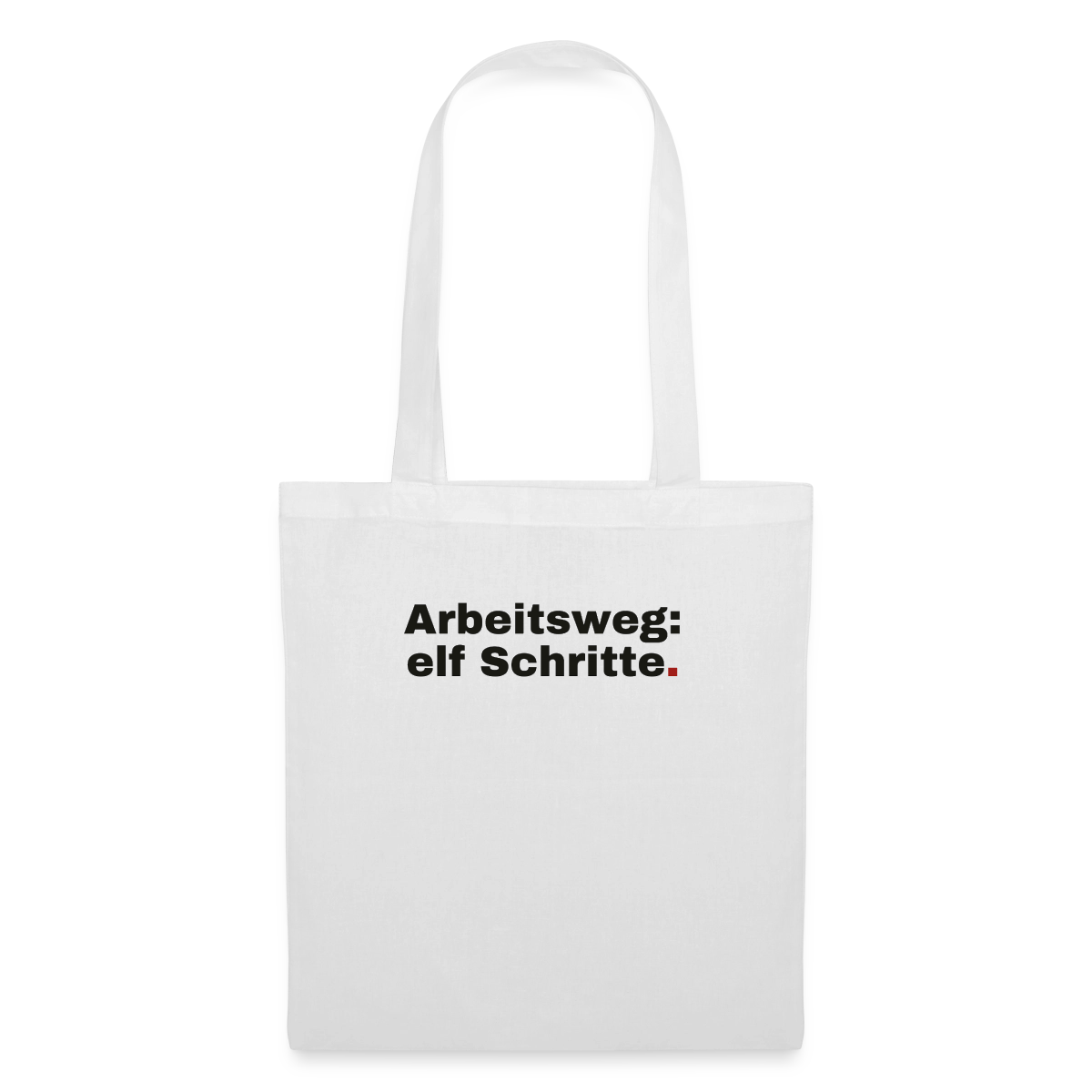 Arbeitsweg: elf Schritte Stoffbeutel, Farbe Weiß