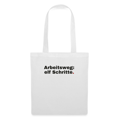 Arbeitsweg: elf Schritte Stoffbeutel, Farbe Weiß