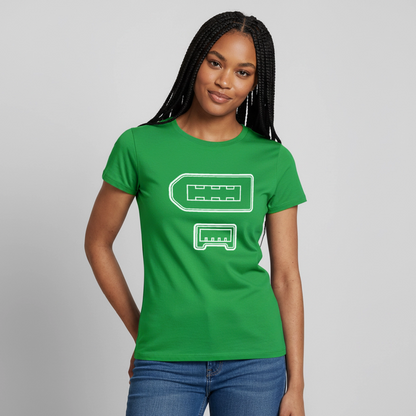 "IEEE 1394" Motiv-T-Shirt für Frauen, Farbe Kelly Green