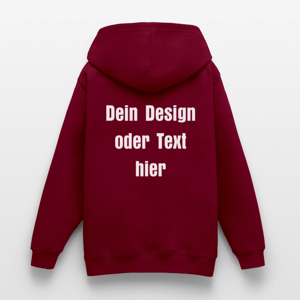 Teenager Hoodie - personalisierbare Vorder- und Rückseite - Bordeaux