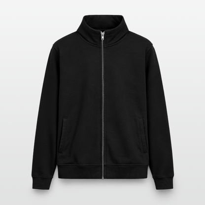 Pullover mit Zip-Kragen für Sie und Ihn (Unisex) - personalisierbare Vorder- und Rückseite - Schwarz