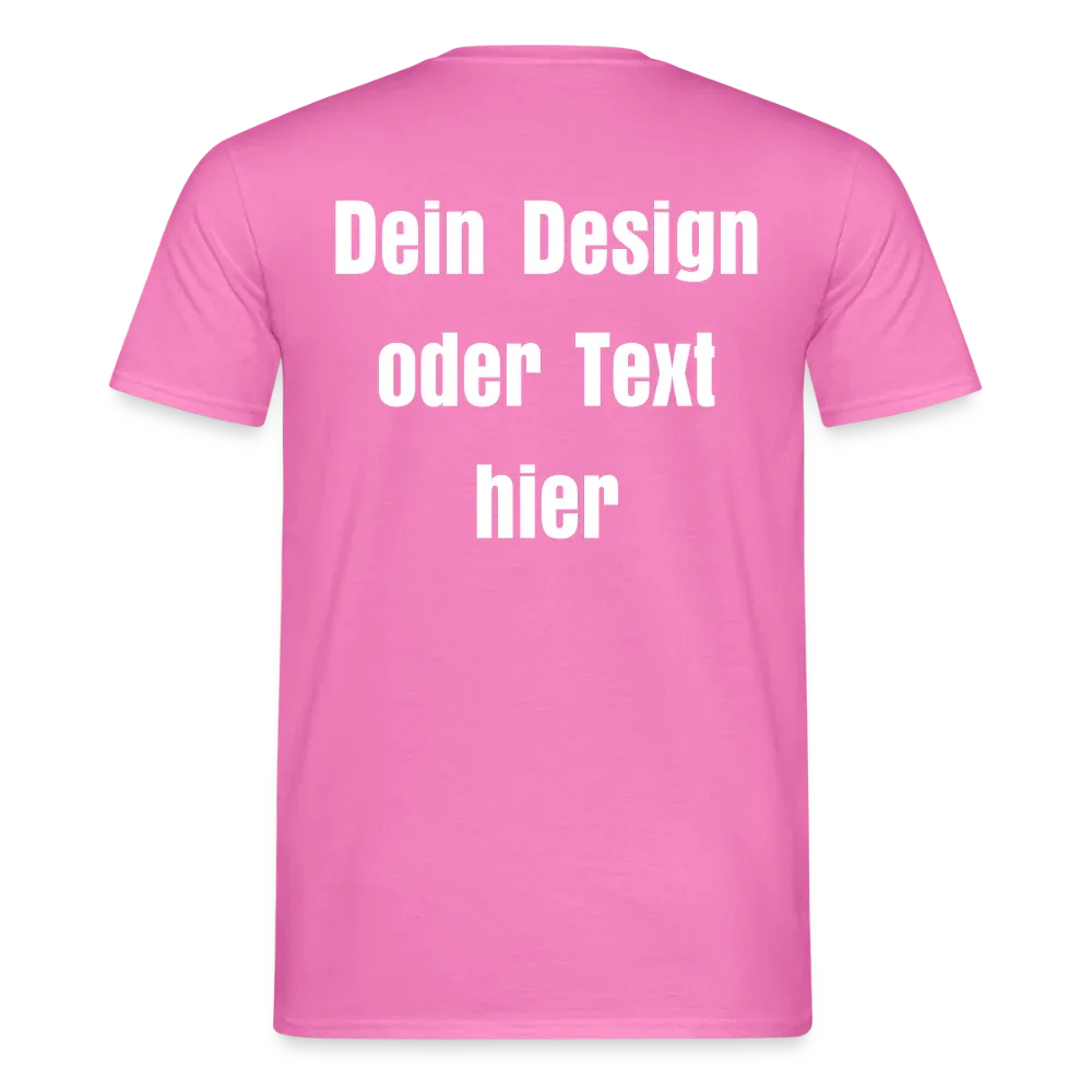Männer T-Shirt - personalisierbare Vorder- und Rückseite - Pink