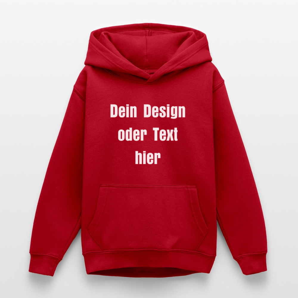 Teenager Hoodie - personalisierbare Vorder- und Rückseite - Rot