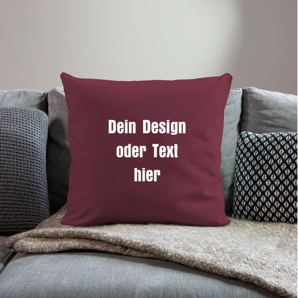 Sofakissen mit Füllung 44 x 44 cm - personalisierbar - Burgunderrot