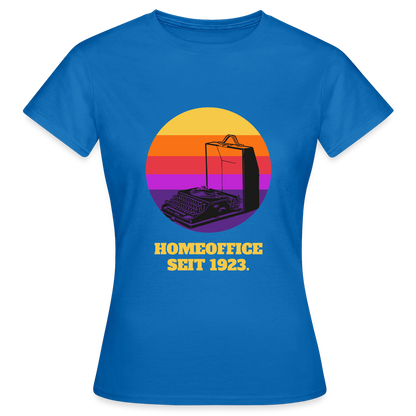 Homeoffice seit 1923 Motiv-T-Shirt für Frauen, Farbe Royalblau