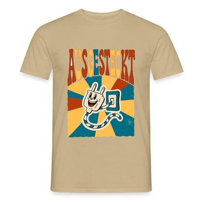 "Ausgesteckt. Midcentury-Motiv" Motiv-T-Shirt für Männer, Farbe Sandbeige