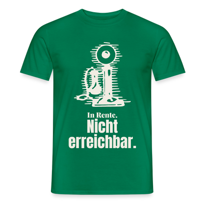 "In Rente. Nicht erreichbar. Strichzeichnung" Motiv-T-Shirt für Männer, Farbe Kelly Green