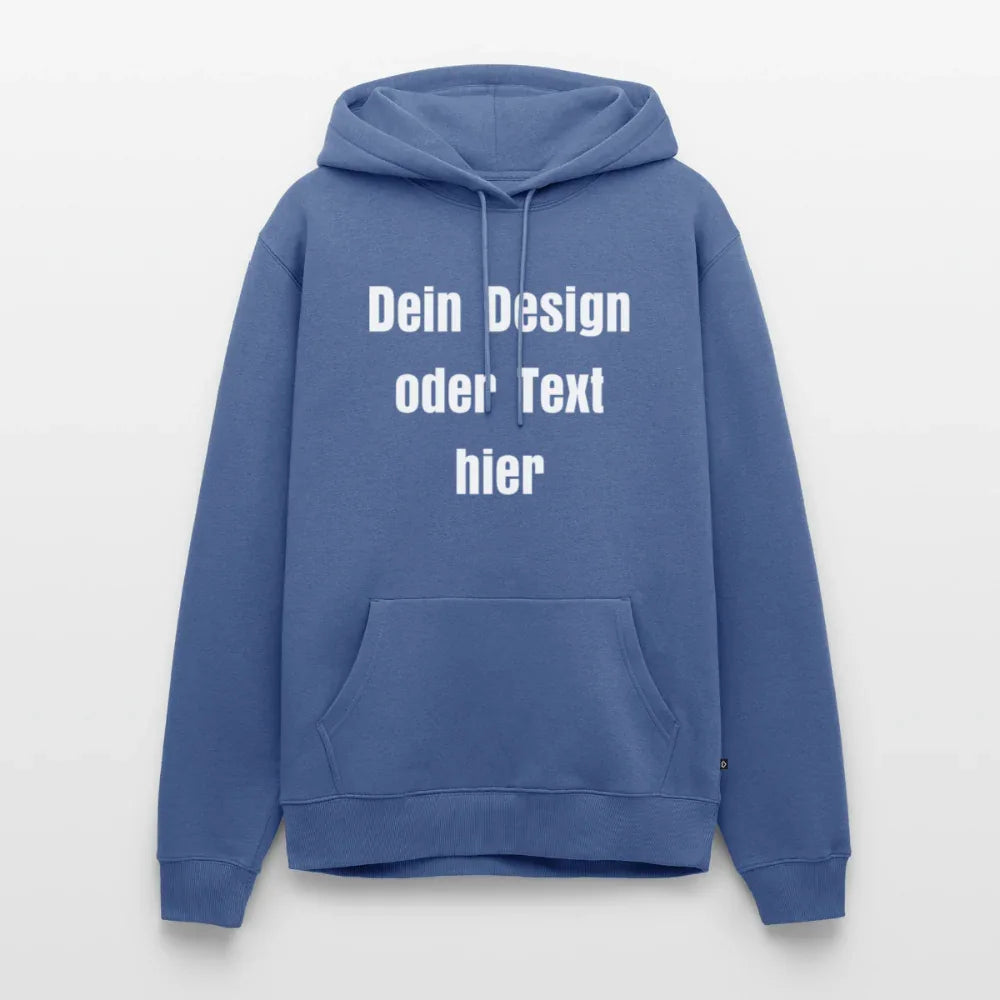 Männer Premium Hoodie - personalisierbare Vorder- und Rückseite - Taubenblau