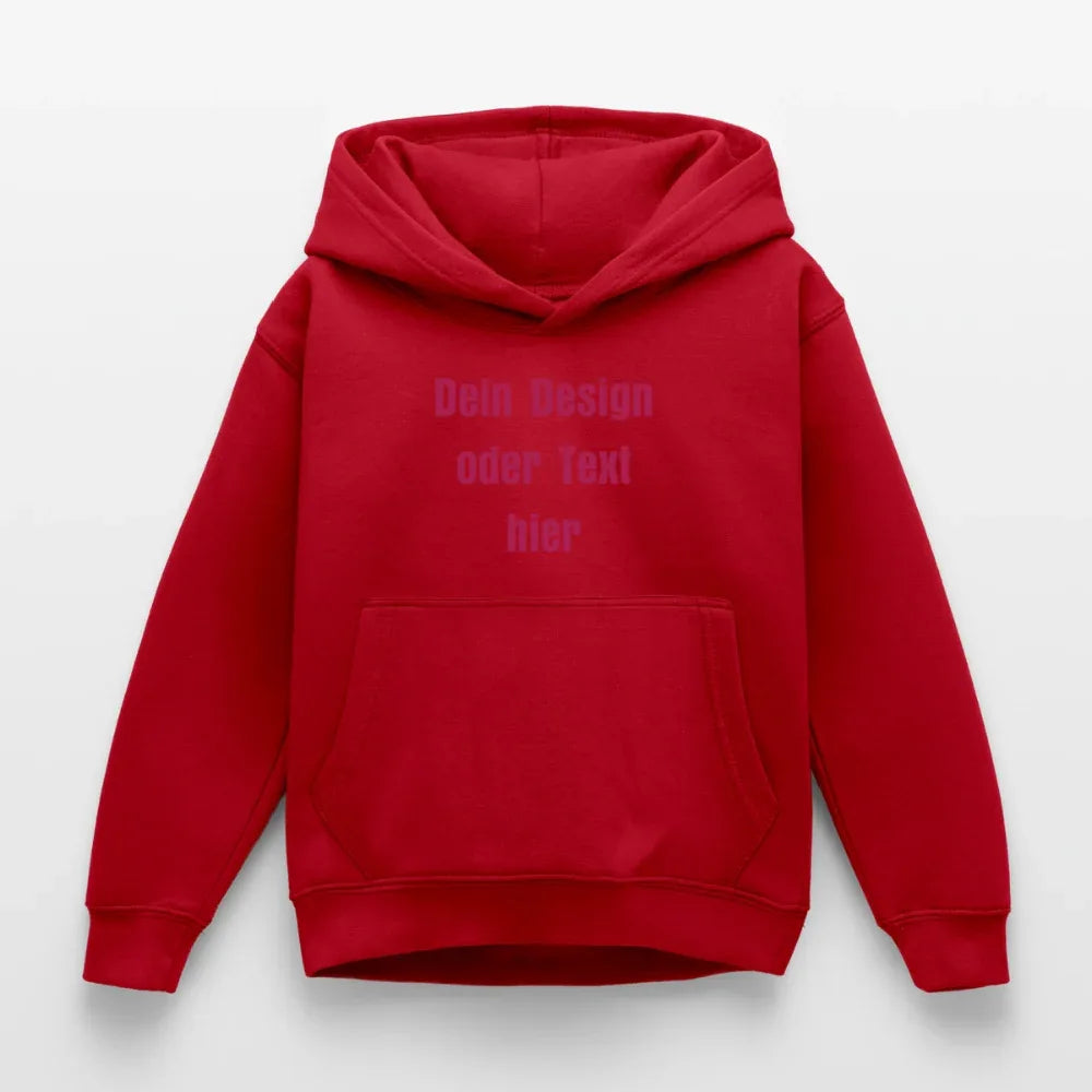 Kinder Hoodie - personalisierbare Vorder- und Rückseite - Rot