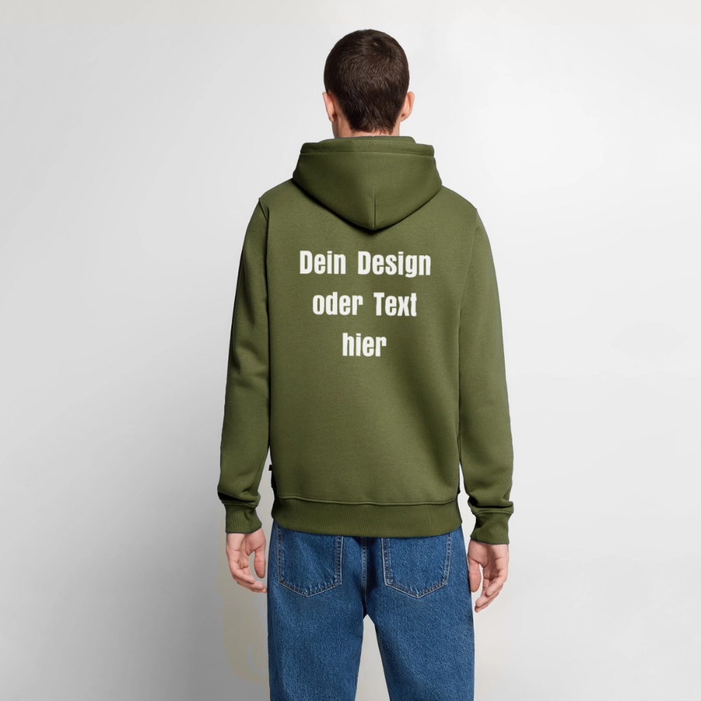 Männer Premium Hoodie - personalisierbare Vorder- und Rückseite - Khaki
