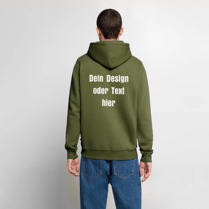 Männer Premium Hoodie - personalisierbare Vorder- und Rückseite - Khaki