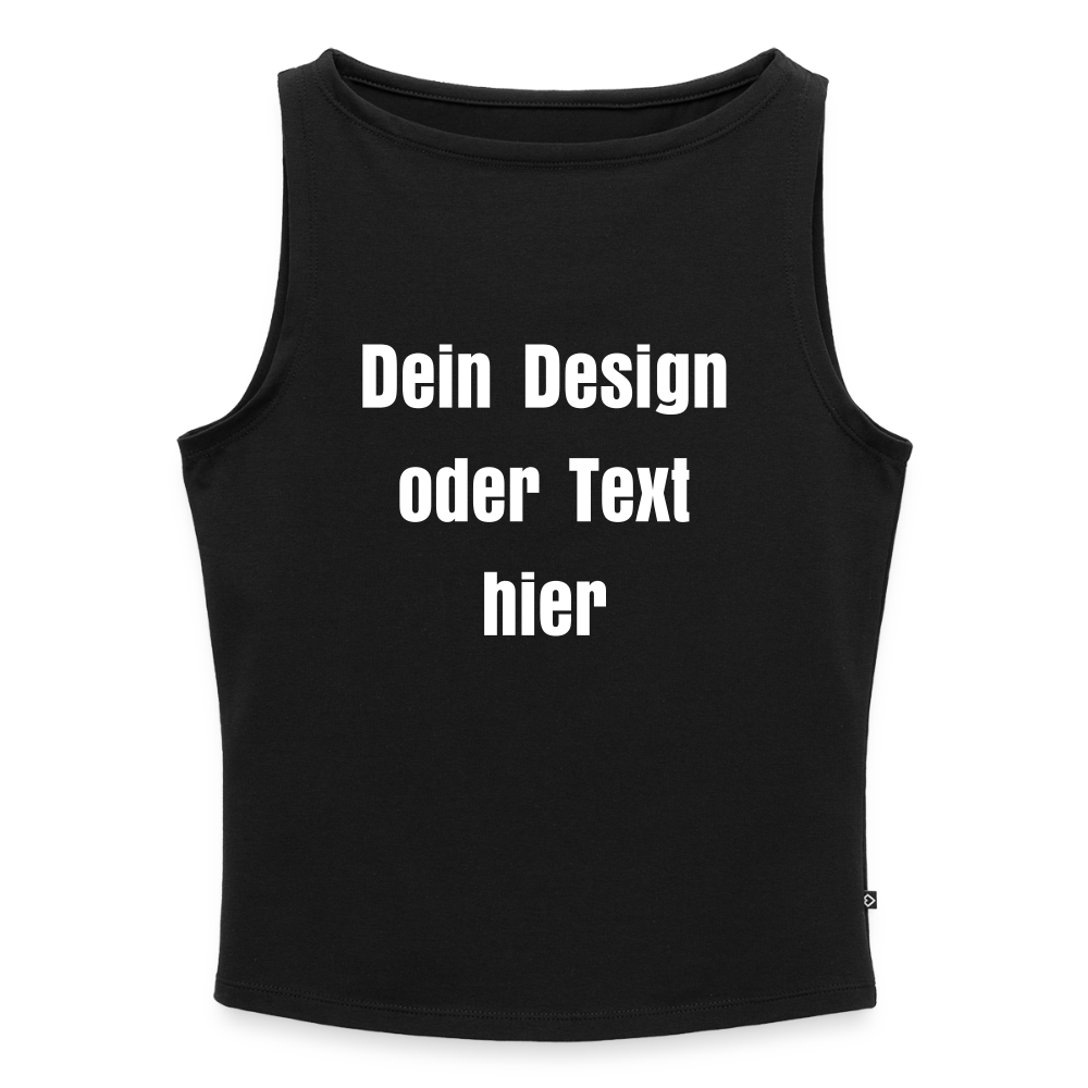 Frauen Tank Top mit U-Boot-Ausschnitt - personalisierbar - Schwarz