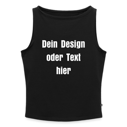 Frauen Tank Top mit U-Boot-Ausschnitt - personalisierbar - Schwarz