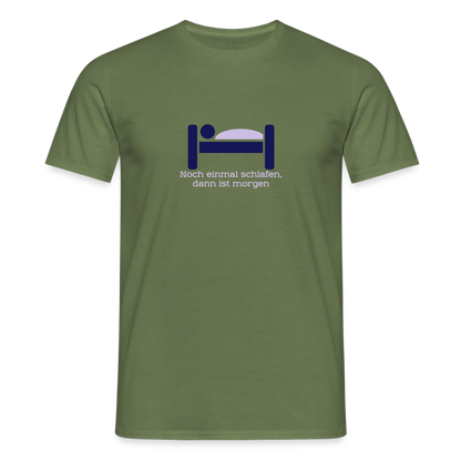 "Schlafen" Motiv-T-Shirt für Männer - Militärgrün