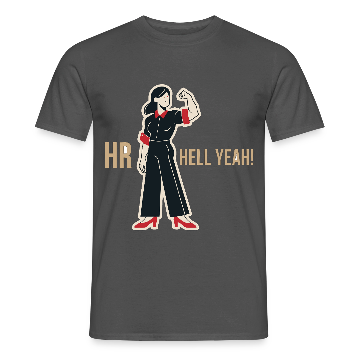 HR. Hell yeah! Motiv-T-Shirt für Männer, Farbe Anthrazit