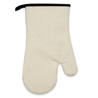 Grill- & Ofenhandschuh (hitzebeständig) mit Gummibeschichtung - personalisierbar - Leinen/Schwarz 