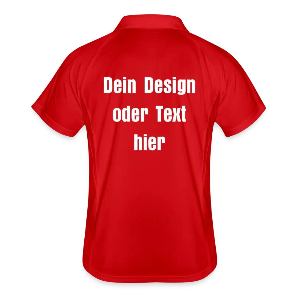 Männer Polo atmungsaktiv - personalisierbar - Rot/Weiß