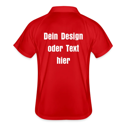 Männer Polo atmungsaktiv - personalisierbar - Rot/Weiß