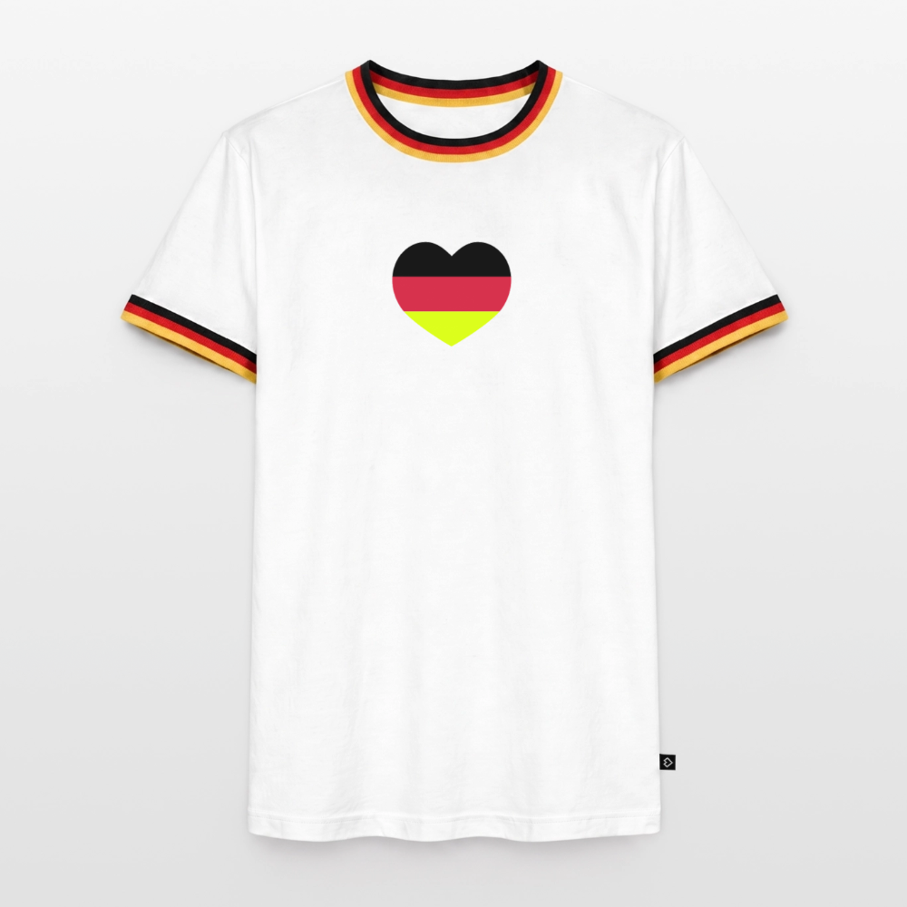 Männer T-Shirt Fussball "Spielmacher" - Weiß/Dreifarbig