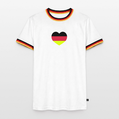 Männer T-Shirt Fussball "Spielmacher" - Weiß/Dreifarbig