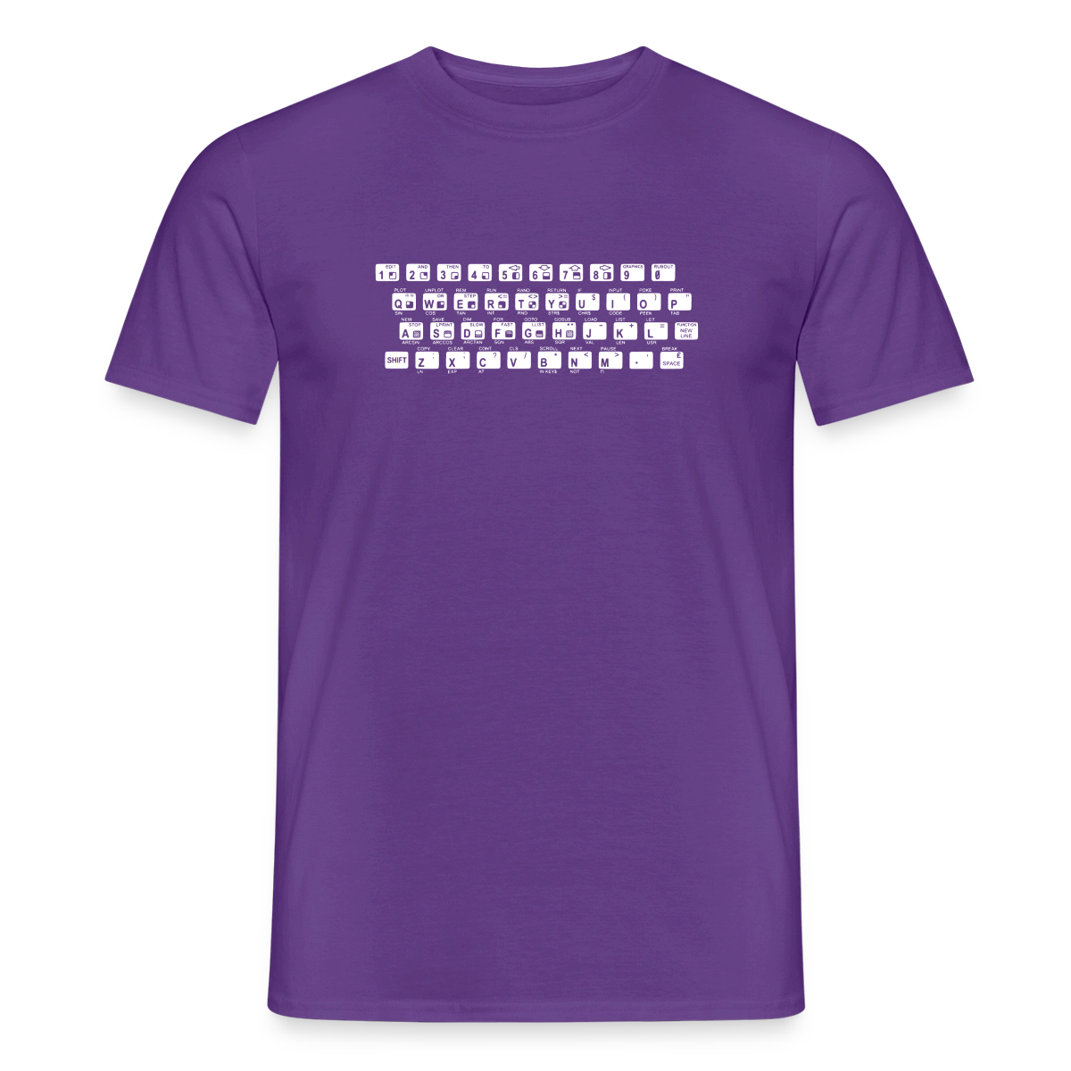48K ZX Spectrum Motiv-T-Shirt für Männer, Farbe Lila