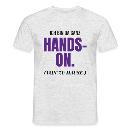 Hands-on von zu Hause Motiv-T-Shirt für Männer, Farbe Grau meliert
