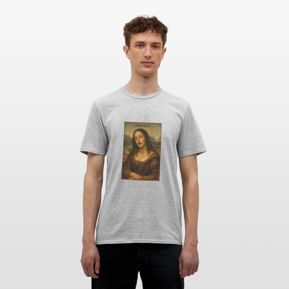 "Moan Lisa" Männer T-Shirt - Grau meliert