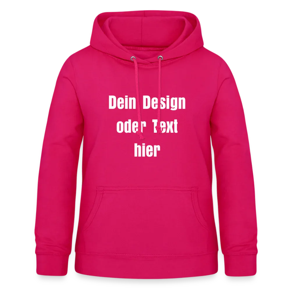Frauen Hoodie - personalisierbare Vorder- und Rückseite - dunkles Pink