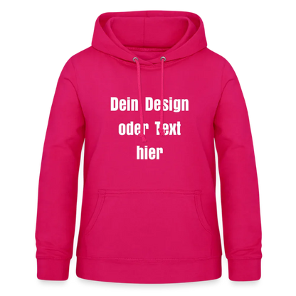 Frauen Hoodie - personalisierbare Vorder- und Rückseite - dunkles Pink