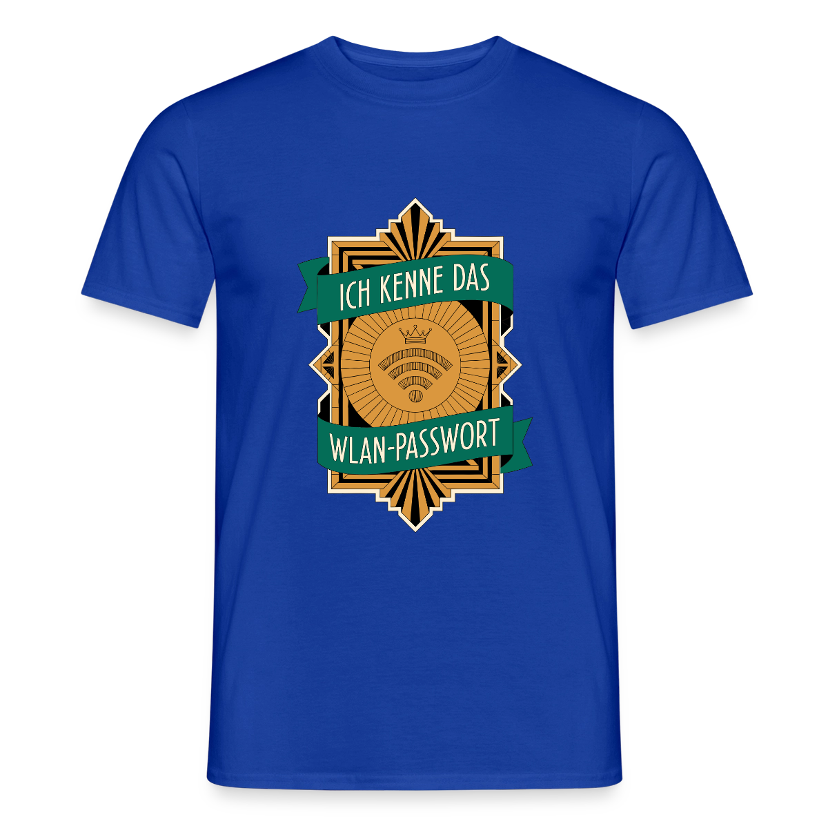 Ich kenne das WLAN-Passwort. Motiv-T-Shirt für Männer, Farbe Dunkelblau