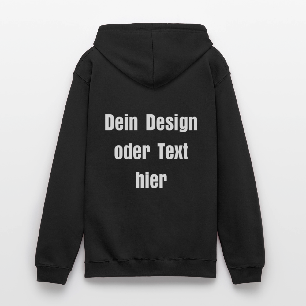 Unisex Hoodie - personalisierbare Vorder- und Rückseite - Schwarz