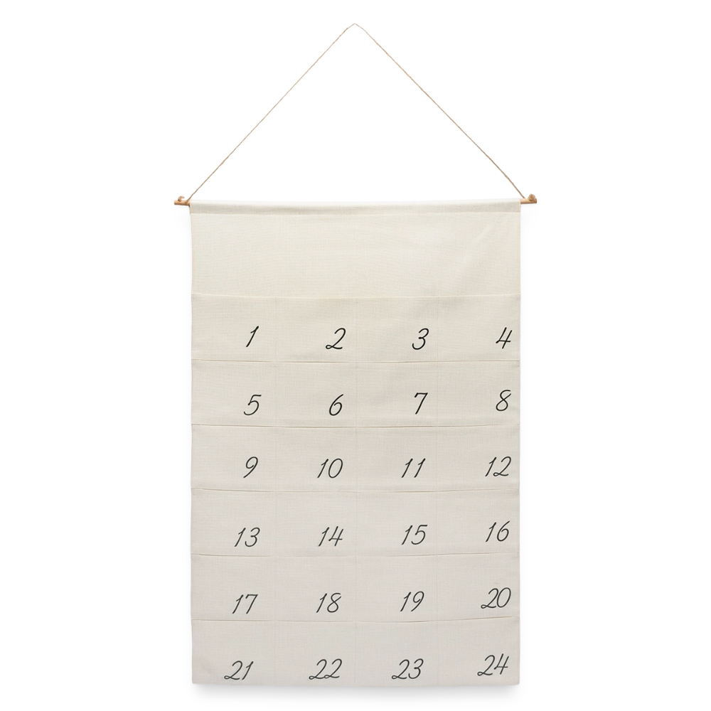 Leinen Adventskalender - Naturweiß