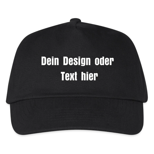 Kontrast Snapback Basecap für Kinder - personalisierbar - Schwarz