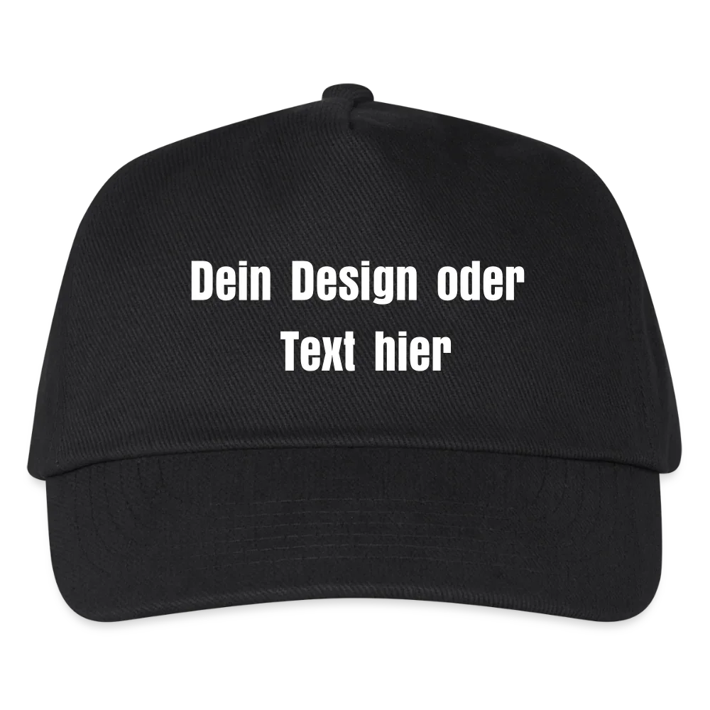 Kontrast Snapback Basecap für Kinder - personalisierbar - Schwarz