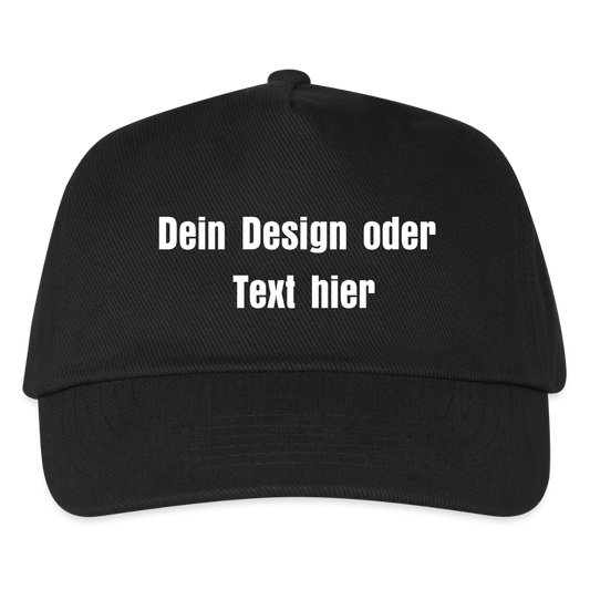 Kontrast Snapback Basecap für Kinder - personalisierbar - Schwarz