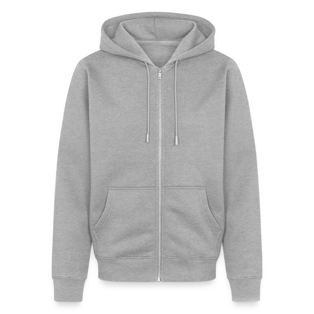 Männer Premium Kapuzenjacke - personalisierbare Vorder- und Rückseite - Grau meliert