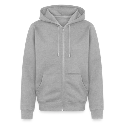 Männer Premium Kapuzenjacke - personalisierbare Vorder- und Rückseite - Grau meliert