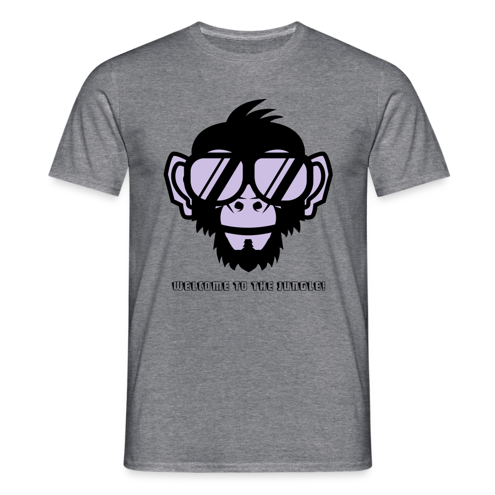 "Welcome to the Jungle" Motiv-T-Shirt für Männer - Graphit meliert