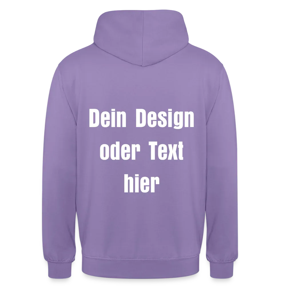 Unisex Hoodie - personalisierbare Vorder- und Rückseite - Lavendel