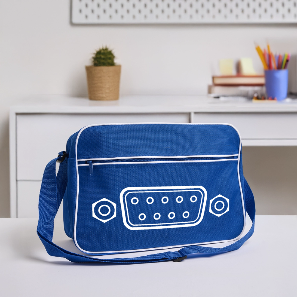 DB-9 RS-232 Retro Tasche - Blau/Weiß