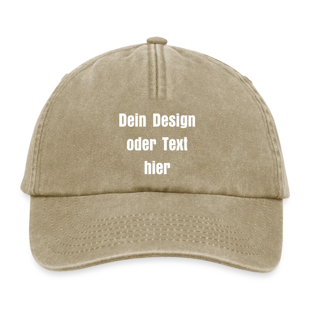 Relaxed Vintage Cap - personalisierbar - Vintage Beige