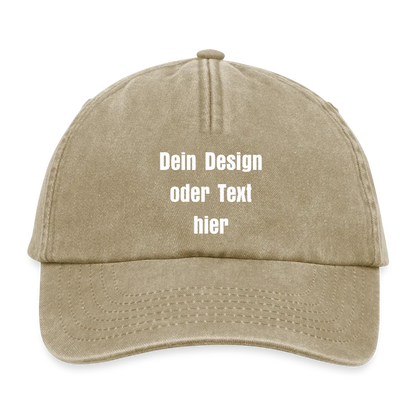 Relaxed Vintage Cap - personalisierbar - Vintage Beige