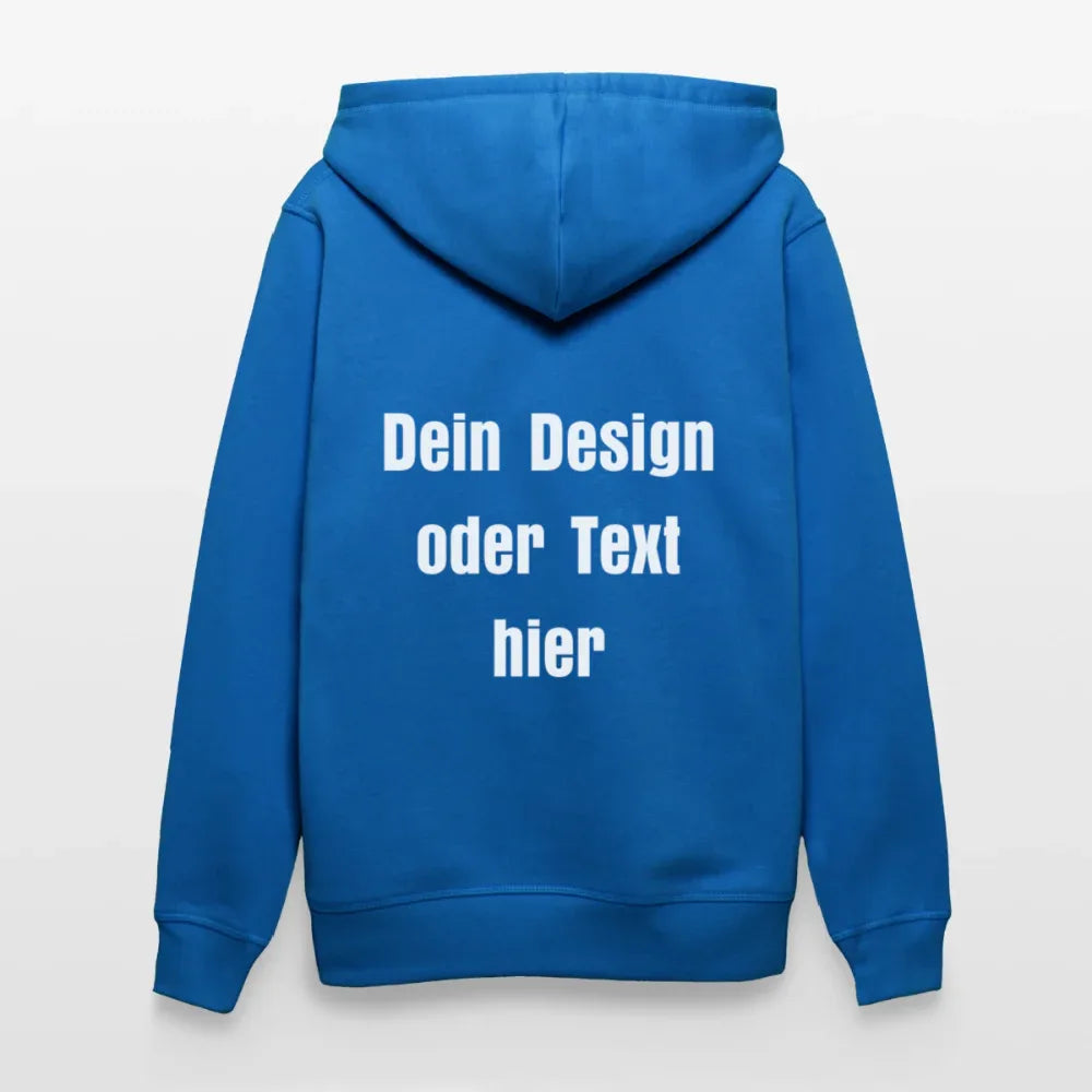 Stanley/Stella Unisex Bio-Hoodie DRUMMER - personalisierbare Vorder- und Rückseite - Königsblau