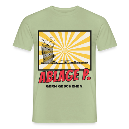 "Ablage P. Gern geschehen. Comic-Motiv" Motiv-T-Shirt für Männer, Farbe Sage
